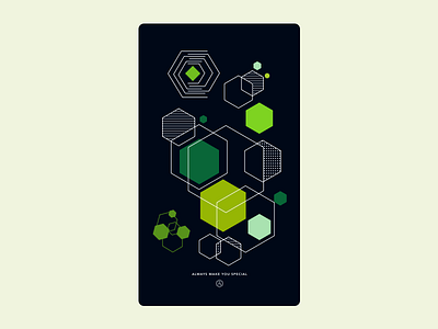 #099 - Poster 100 day ui design challenge daily ui green hexagon poster special visual design