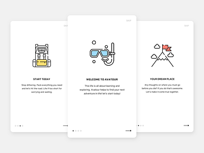 #100 - Onboarding 100 ui design challenge adventure avatour clean design daily ui illustration onboarding uxui