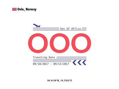 Out Of Office business trip daily ui norway ooo oslo out of office