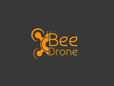 BeeDrone bee bee drone branding design drone flight illustration lettering logo quadcopter robot robotic typography vector