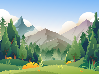 Gradint Mountain Landscap Hight Rsolution 3d branding graphic design logo motion graphics ui