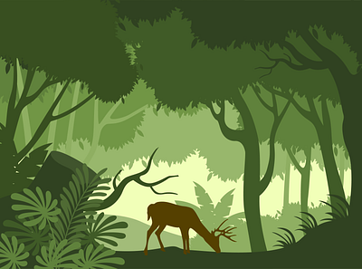 Flat jungle background Free Vector 3d animation branding graphic design logo motion graphics ui