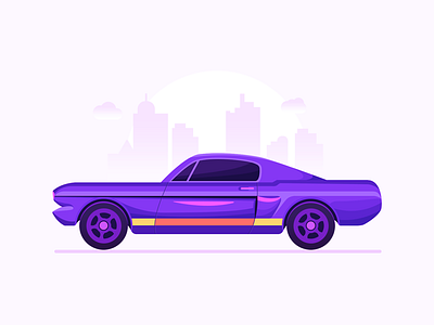 Car car color illustration violet