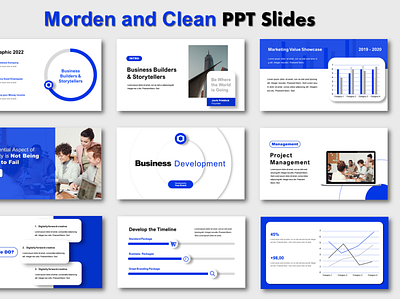 mordern and clean PPT 3d branding illustration pitch deck presentation