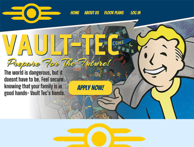 Vault Tec- UX, brand redesign, & copywrite brand identity branding copywrite copywriting design fallout graphic design layout typography ui user experience ux