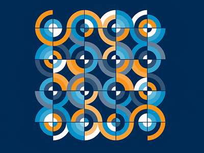 Circle Pattern blue circle grid interlocking orange pattern