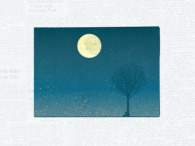 Supermoon gradient halftone moon night print quarentine sky texture