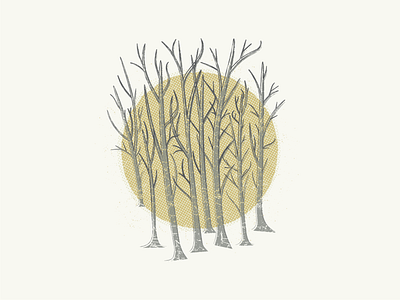 Autumn adobe illustrator branches circle fall golden halftone illustrator sketch sun sunset texture trees