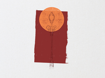 Lamppost Series V2 adobe illustrator geometry illustraion ink lamppost light orange print prints red texture