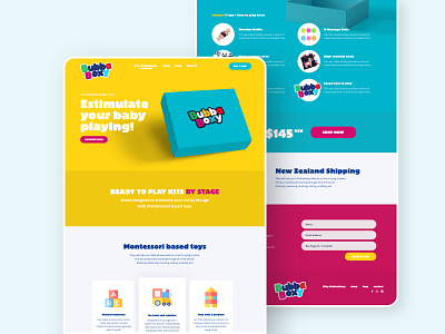 BubbaBoxy | Kits for Kids colors design flat design homepage kids kids illustration minimal minimalist toys web website