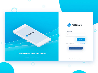 FitBoard Login Page dashboard fitness login track webapp