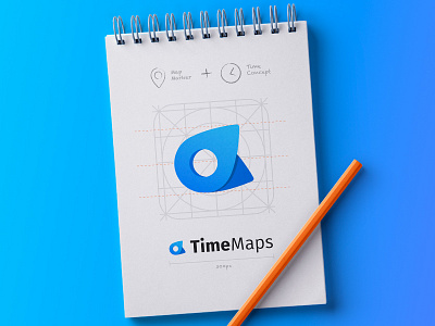 TimeMaps Logotype 2d app blue branding design icon identity logo mobile