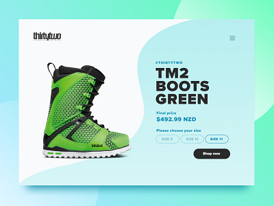 Snowboard Green Boots 2d art clean design ecommerce gradient product web