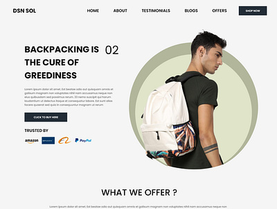 BAGPACK PURCHASING APP branding dashboard graphic design landing page ui uiux ux web design