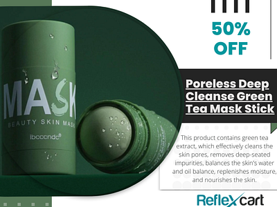Poreless Deep Cleanse Green Tea Mask Stick branding canva graphic design