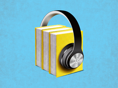 Audiobooks adobe photoshop collage illustration