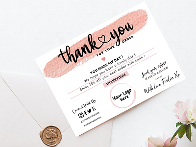 MINI Thank You Card Template - Printable Business Thank You Cards