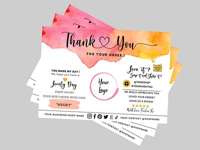 Small Business Thank You Card Template, Printable Insert Card 6