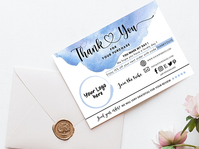 Small Business Thank You Card Template, Printable Insert Card 8