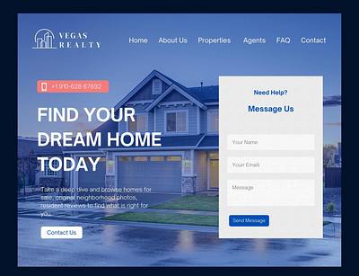 Vegas Realty blue design graphic design real estate ui ux web design website
