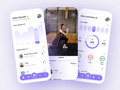 Mobile fitness app - Workouts & Diet tracker