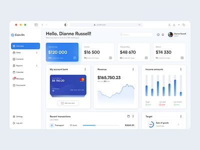 Coin.fin - Financial management dashboard app design bank banking chart credit card dashboard finance finances financial app fintech mobile app money payment platform product design ui uiux ux web app