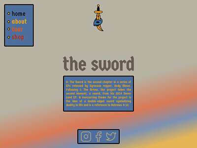 The Sword Website UI Idea andy mineo christian rap clean design gradient graphic design illustration lecrae simple the sword ui web ui website design