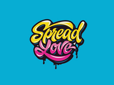 Spread love drippping graffiti graffiti design hand draw logo logo spread love