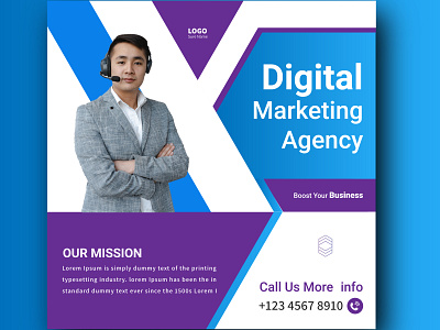 Digital marketing agency webinar or corporate social media post company