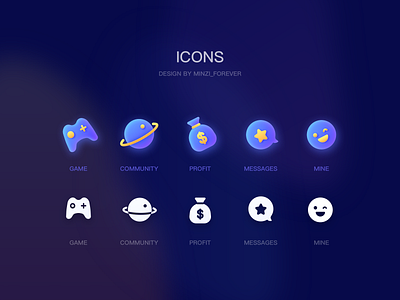 Tabbar icons app design forever game icon minzi ui