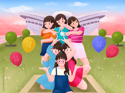 Our Ten years forever friends friendship girl icon illustration love minzi ps school summer ten ui university