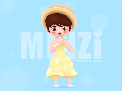 Hi~summer~ cartoon design forever girl illustration minzi smile summer ui