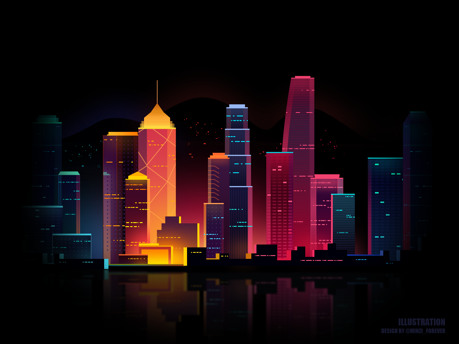 City night scene by Minzi on Dribbble