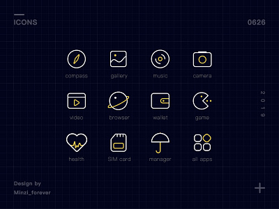 Icons of Theme design dot forever icon line minzi ui white yellow