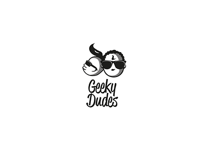 Geeky Dudes brand bw design dude geek illustartion logo