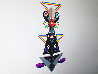 Totem illustration logo photo rainbow totem