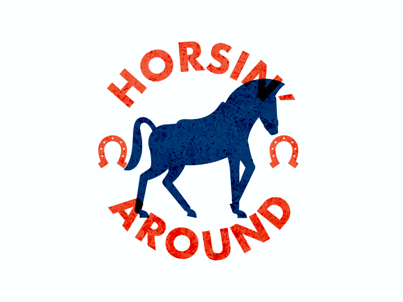 Horsin Around badge grunge hoofs horse legs loop walk cycle