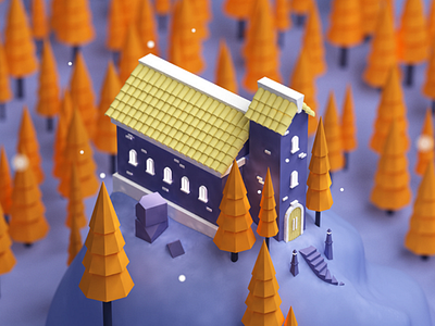 Church 3d church cinema4d environment lowpoly model video game