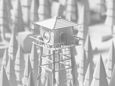 Watchtower Clay c4d cinema cinema4d clay clay render clayrender isometric low poly lowpoly