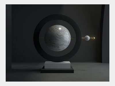 Simple c4d museum orb orbit sculpture