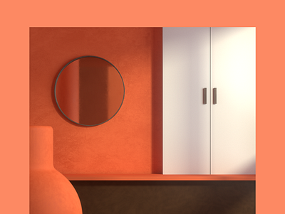 More Simple bench cupboard interior lighting mirror redshift shadow