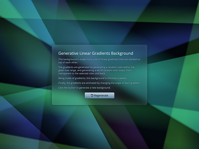 Generative Linear Gradient Background background codepen gradient ui web
