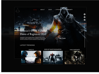 Video games Web Landing page Design branding design graphic design ui ux