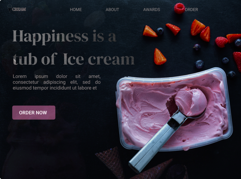 Ice Cream Landing Page By Abhinav On Dribbble