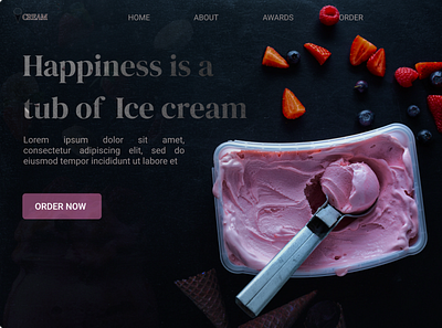 Ice Cream Landing Page branding design graphic design ice cream ui ux