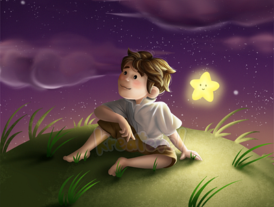 Me and The Little Star adobe photoshop children book illustration illustration