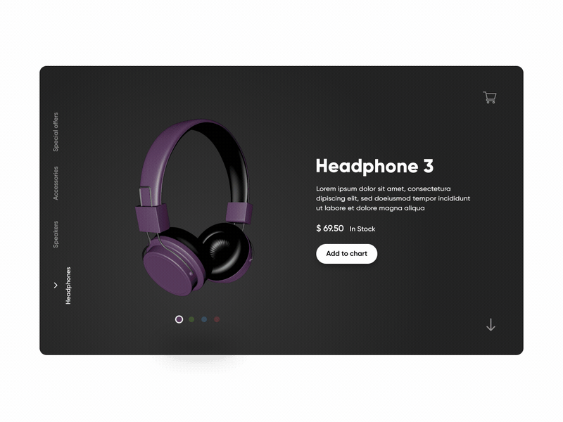 Headphone Desktop UI Concept 3d c4d cinema 4d gif ui ui ux ui design uiux