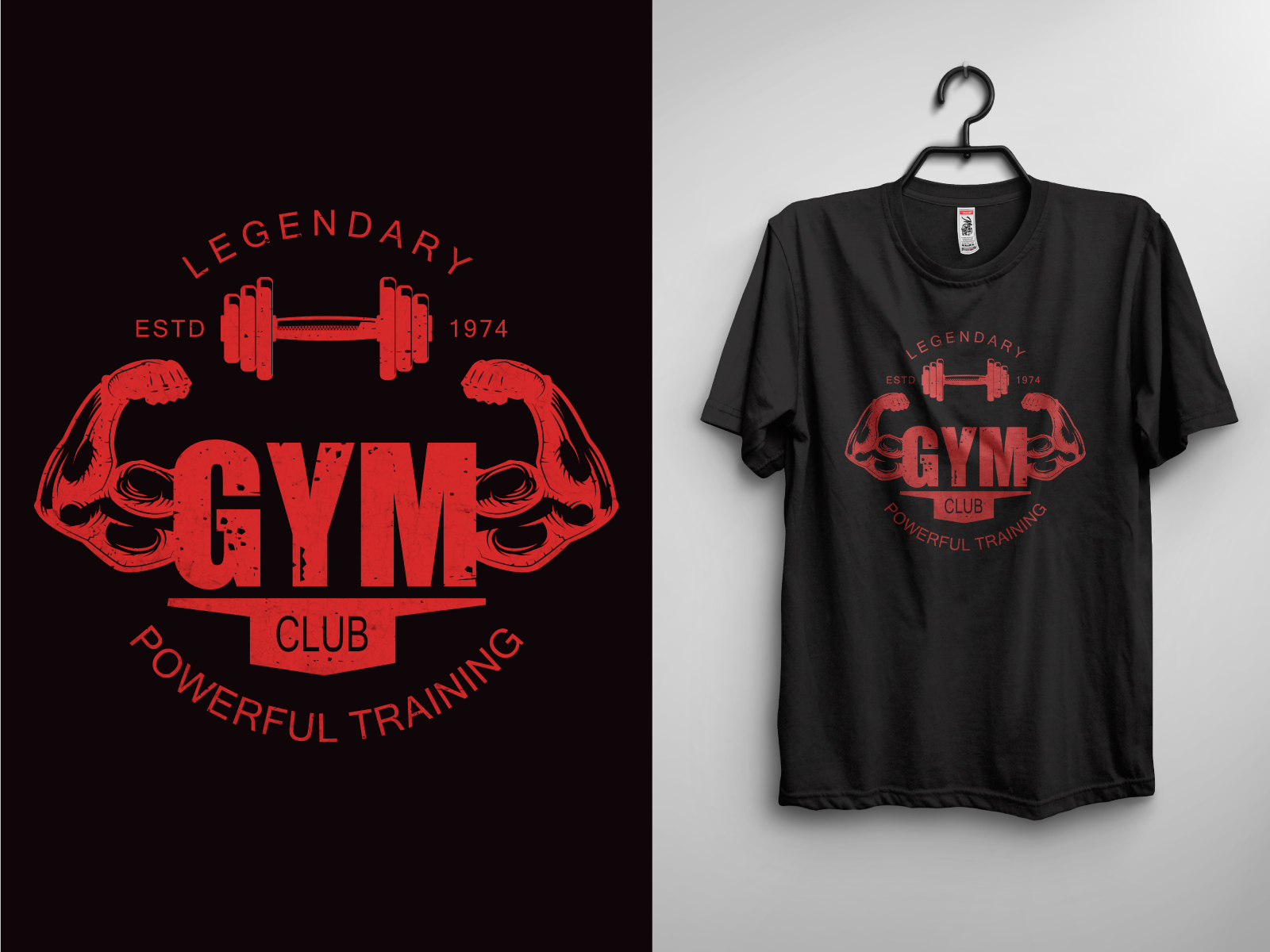 Legendary Gym club Powerful Training Gym T-shirt by Md Moniruzzaman Nishat  on Dribbble