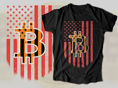 USA Flag Crypto Bitcoin T shirt bitcoin branding crypto customdesign design graphic design illustration logo tshirt tshirtdesign ui usa flag vector