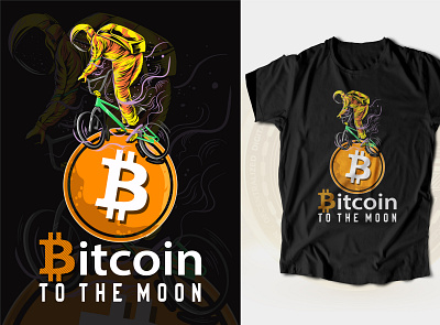 Bitcoin - To the Moon t shirt bitcoin bitcoin t shirt branding crypto crypto bitcoin today customdesign design graphic design illustration merch design merchandise tshirt tshirtdesign vector